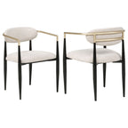 Bradbury Fabric Upholstered Dining Arm Chair Beige (Set of 2)