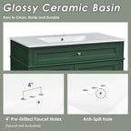 Bathroom Vanity With Top Sink, 2 Drawers And Tip Out Drawer