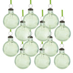 Long Neck Ball Ornaments, Glass Decorative Hanging Ball Christmas Tree Ornaments For Holiday Party Decorations (Set of 12) - Green