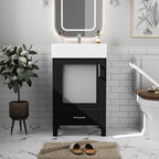 Bathroom Vanity With Ceramic Sink And Ample Storage, Ideal For Small Bathrooms