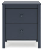 Simmenfort - Two Drawer Night Stand - Navy Blue