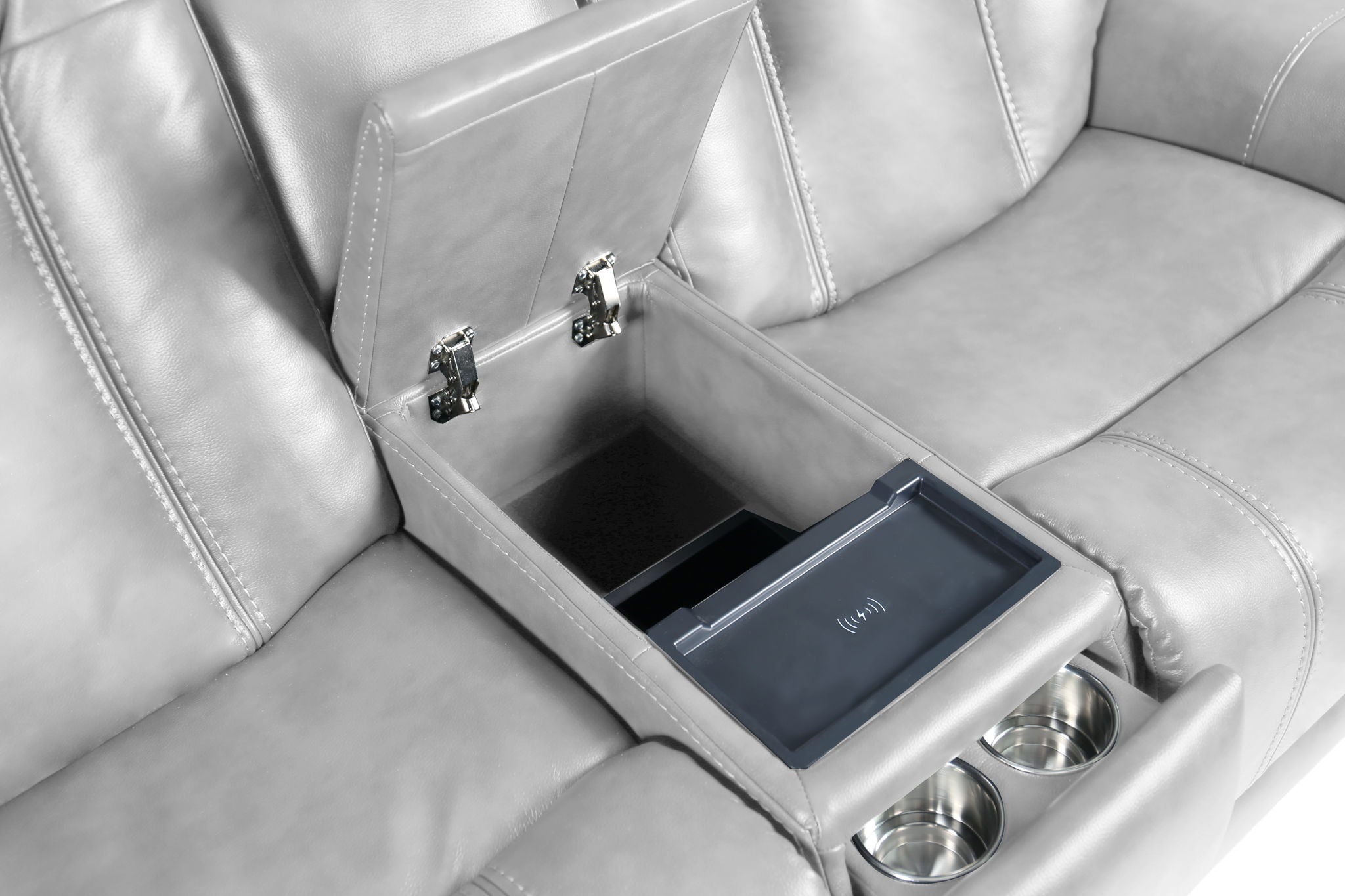 Sanibel - Power Console Loveseat - Wall Prox. Recliner With Power And Power Headrest And Lumbar, Wireless Charger