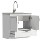 Reed - Deluxe Laundry Cabinet With Pull-Out Faucet And Stainless Steel Sink