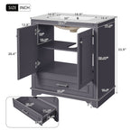 Bathroom Vanity With Sink, Cabinet & 2 Soft Closing Doors & Adjustable Shelf