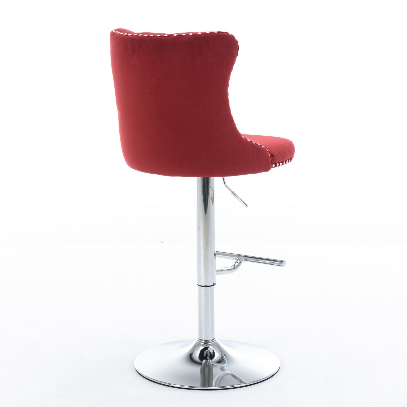 Swivel Barstools Adjusatble Seat Height From 25-33", Modern Upholstered Base Bar Stools With Backs Comfortable Tufted For Home Pub And Kitchen Island (Set of 2)