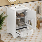 Bathroom Vanity With Sink, Soft Close Door, Adjustable U-Shaped Shelf