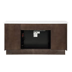 Jaramillo - Server With Fireplace - Engineered Marble & Rustic Espresso