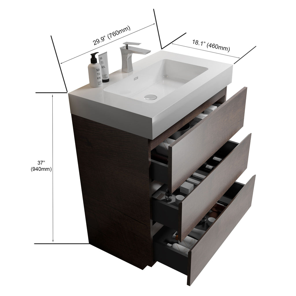 Alice - Bathroom Vanity With Large Storage, Freestanding