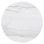 Jason Round White Marble Top Side End Table Charcoal