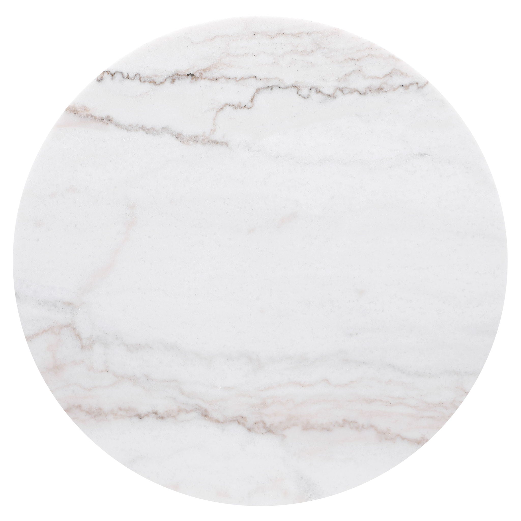 Jason Round White Marble Top Side End Table Charcoal
