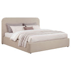Anders Upholstered Eastern King Storage Lift Platform Bed Beige