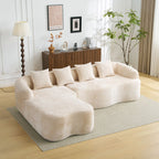 Modular L-Shape Sectional Sofa With Curved Chaise