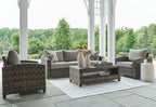 Oasis Court - Sofa, Chairs, Table Set (Set of 4) - Gray