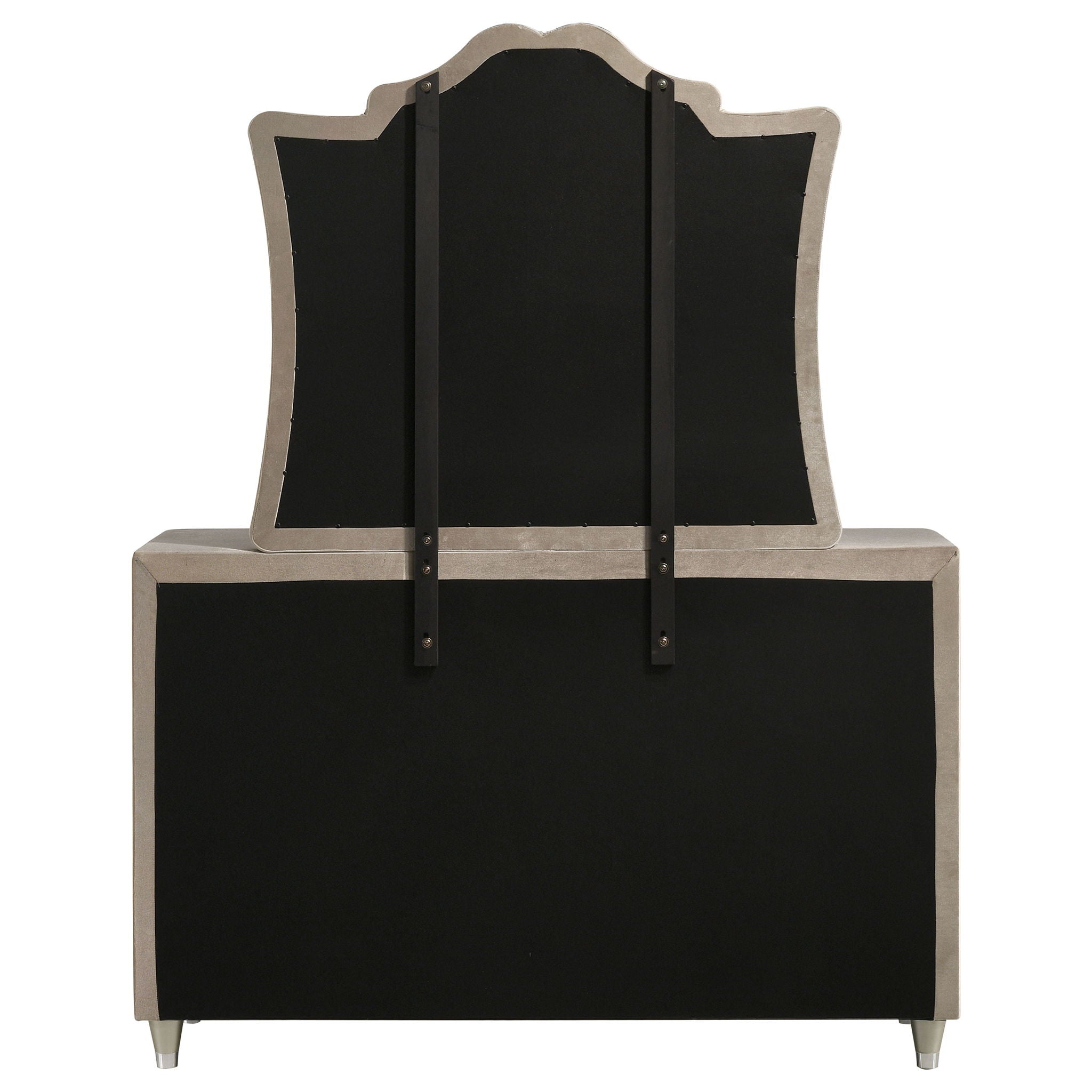 Antonella 7-drawer Upholstered Dresser with Mirror Ivory