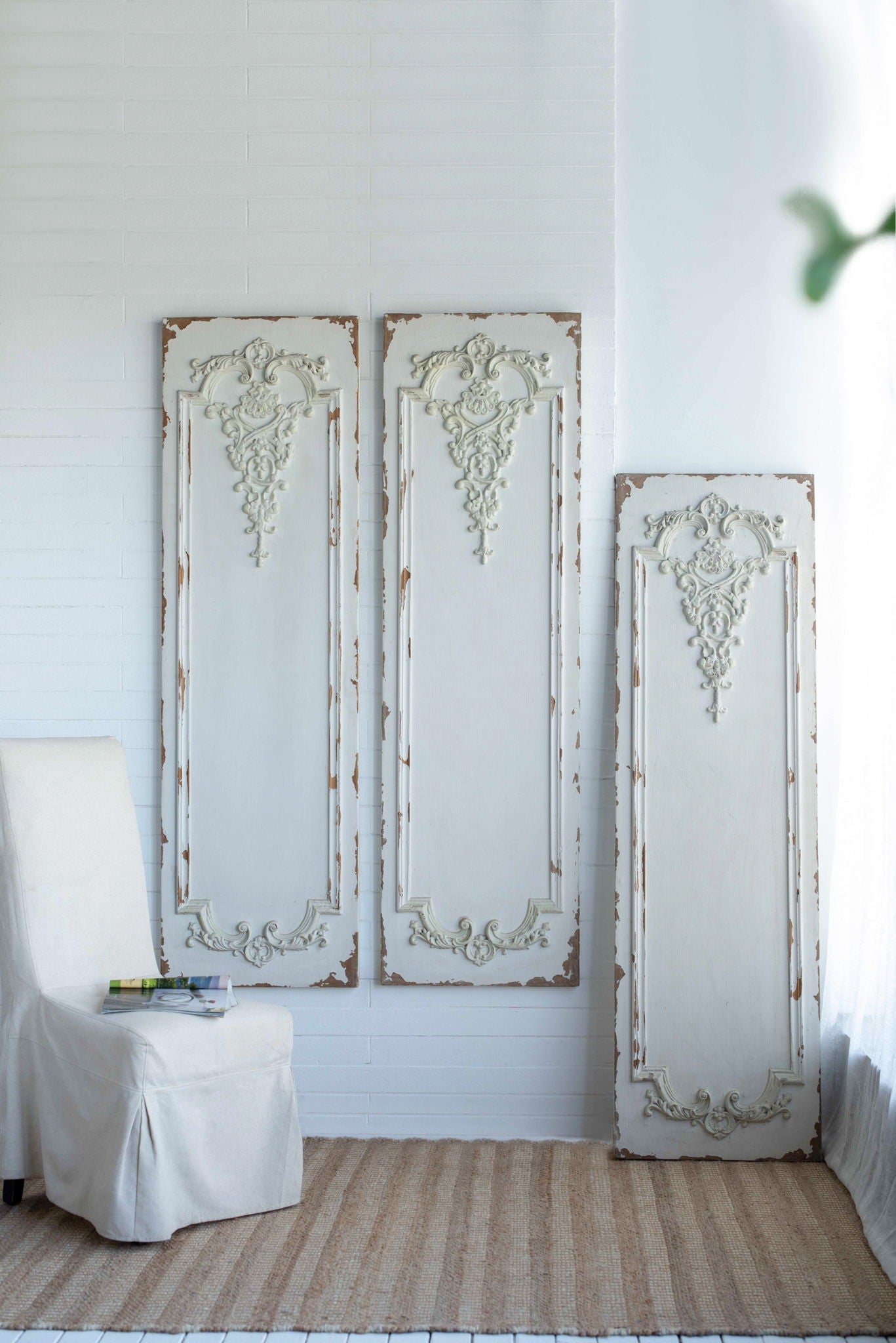 Set Of Large Wooden Rectangle Hanging Panels