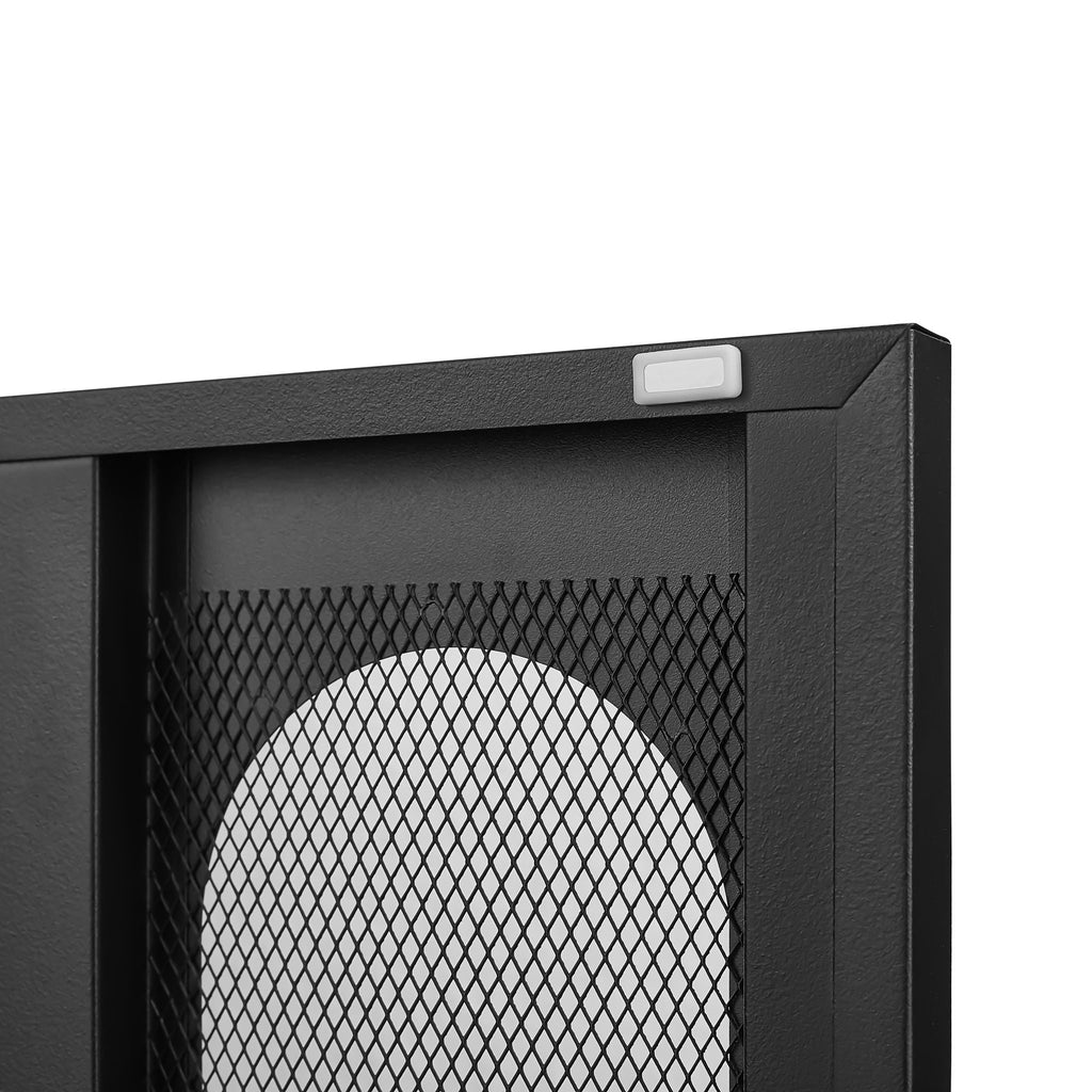 Modern Metal Shoe Cabinet With DoublebSided Doors And Adjustable Partitions