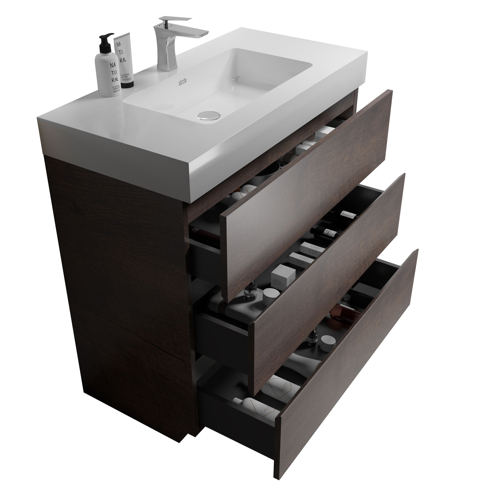 Alice - Bathroom Vanity With Large Storage, Freestanding