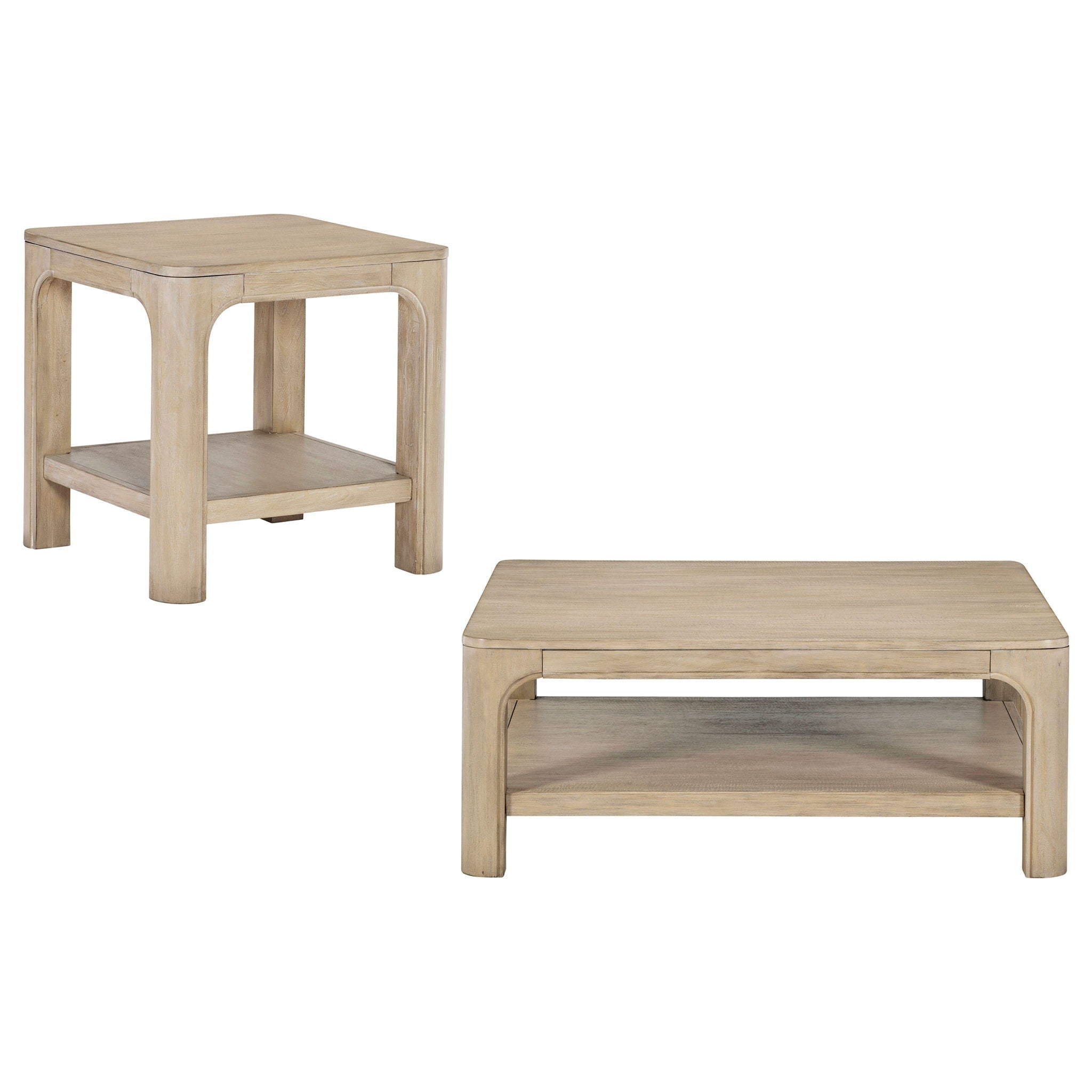 Solano 2-piece Square Coffee Table Set Weathered Mango