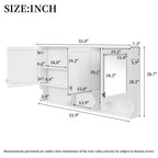 Wall-Mounted Mirror Medicine Cabinet With Adjustable Shelf And Open Shelves, Bathroom Storage Cabinet Over Toilet - White