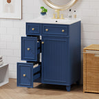 Transitional Style Bathroom Vanity Cabinet With Ceramic Sink