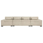 Cannella U-Shaped Double Chaise Upholstered Sectional Sofa Beige