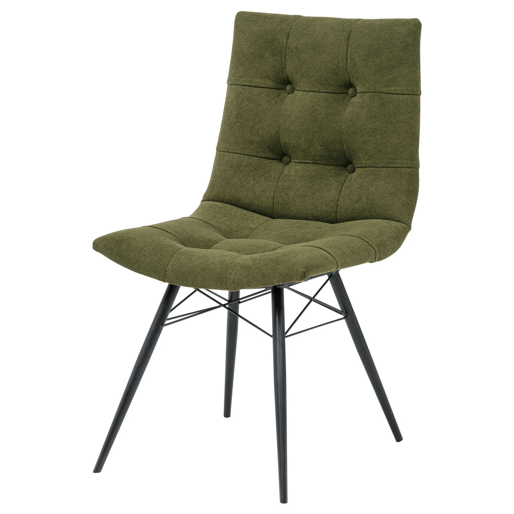 Aiken Fabric Upholstered Dining Side Chair Saddle Forest Green (Set of 4)