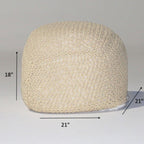 Semi Rounded Pouf, Cable Knitted, Perfect Seating