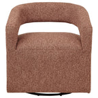 Westhill Boucle Upholstered Swivel Accent Chair Berry