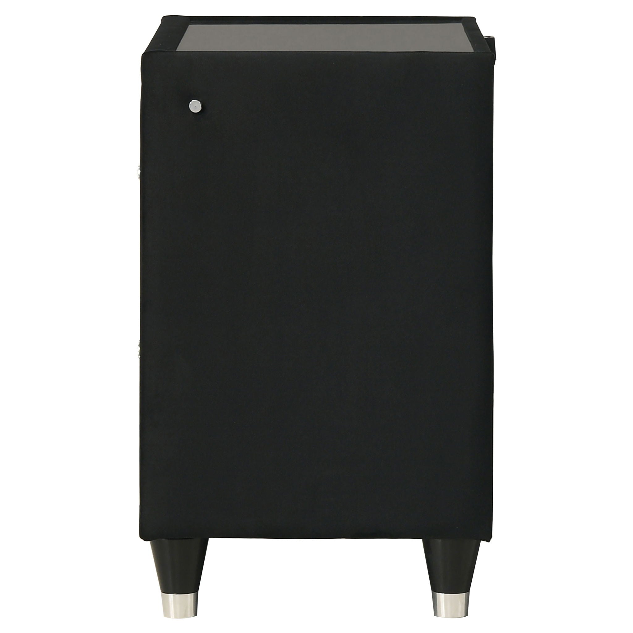 Ravenne 2-drawer Velvet Upholstered LED Nightstand with USB Black