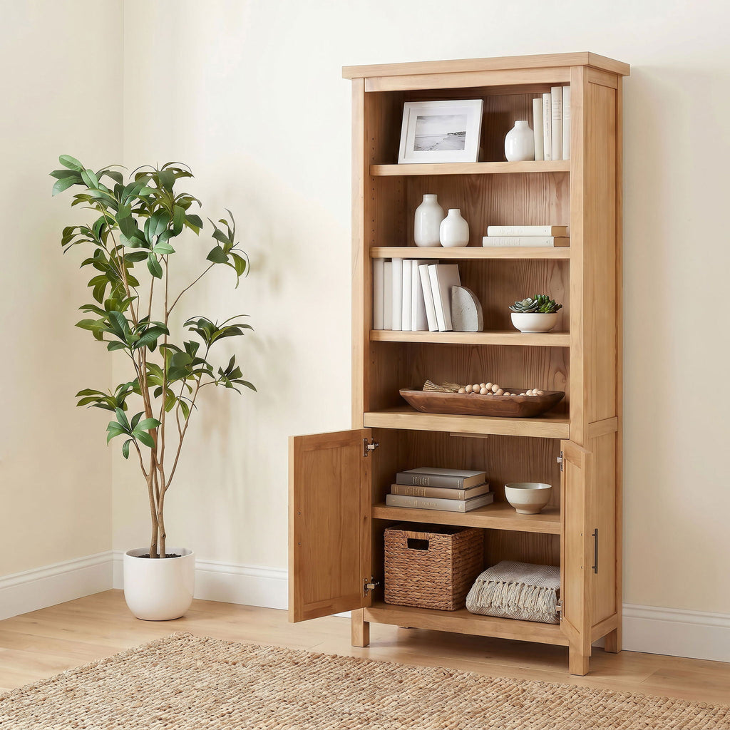 Vermes 72-inch 2-door Home Office Cabinet Bookcase Light Ash
