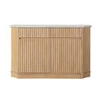 Qwin - Server With Marble Top - Marble Top & Oak