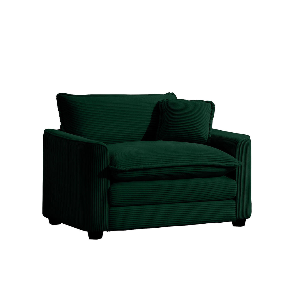 Modern Classic Fabric Single Chair Deep Seat Sofa With Pillow