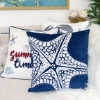 Seastar Starfish Pillow With Hidden Zipper (Set of 2) - Indigo