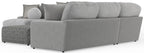 Canyon - 4 Piece Sectional With Cuddler Seat Cushions, Included Accent Pillows And Cocktail Ottoman (Left Side Facing Chaise) - Platinum