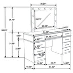 Felicity 9-drawer Vanity Table Lighted Mirror Glossy White