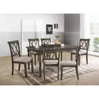 Claudia II - Weathered 7 Pieces Dining Room Set - Gray