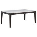 Averill 7-piece White Marble Top Dining Set Tan and Coffee Bean