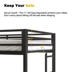 Adam - Twin Loft Bunk Bed With Cinnamon Wood Desk And Closet Rod - Black