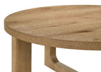 Kessler Round Sculptural Wood Coffee Table Light Oak