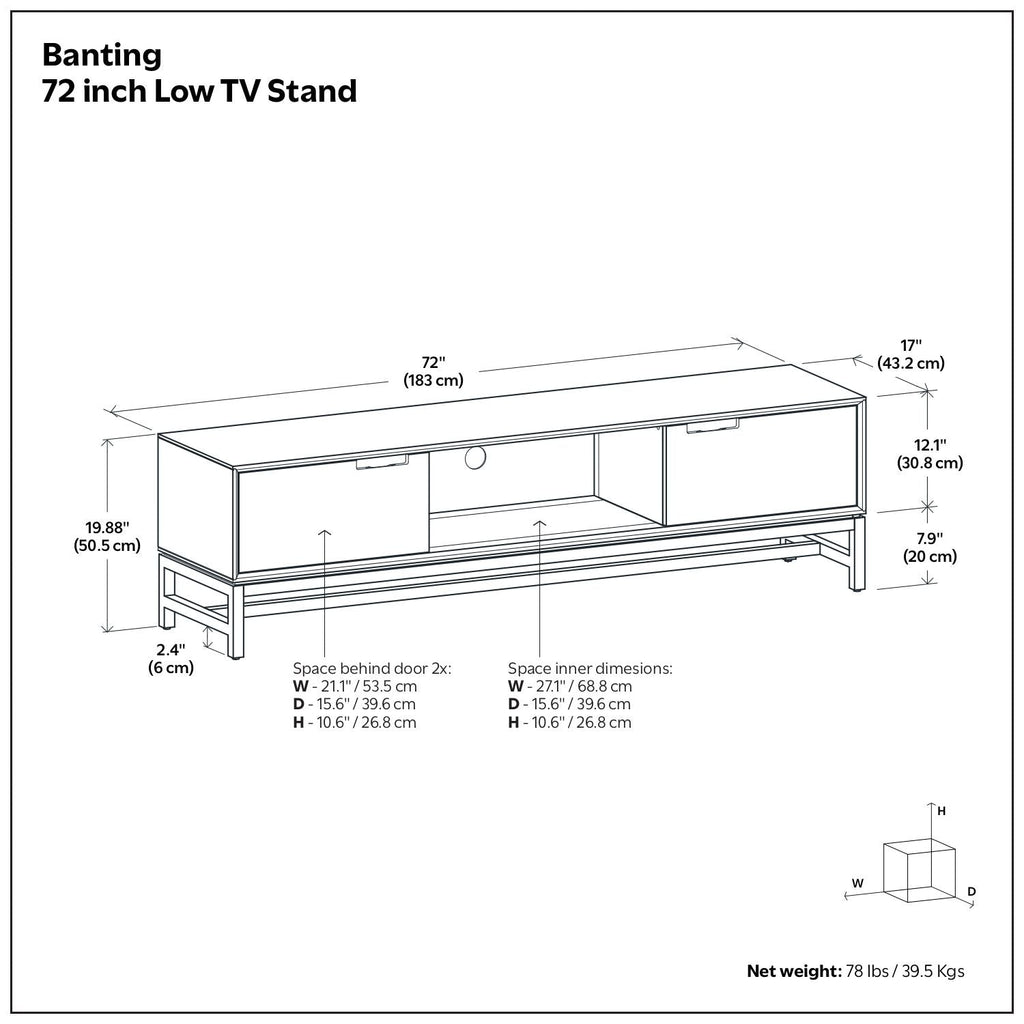 Banting - Low TV Stand - Walnut Brown
