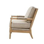 Arm Chair With Open Back Spindle Design, Padded Armrests