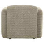 Dorset Fabric Upholstered Round Track Arm Accent Chair Brown