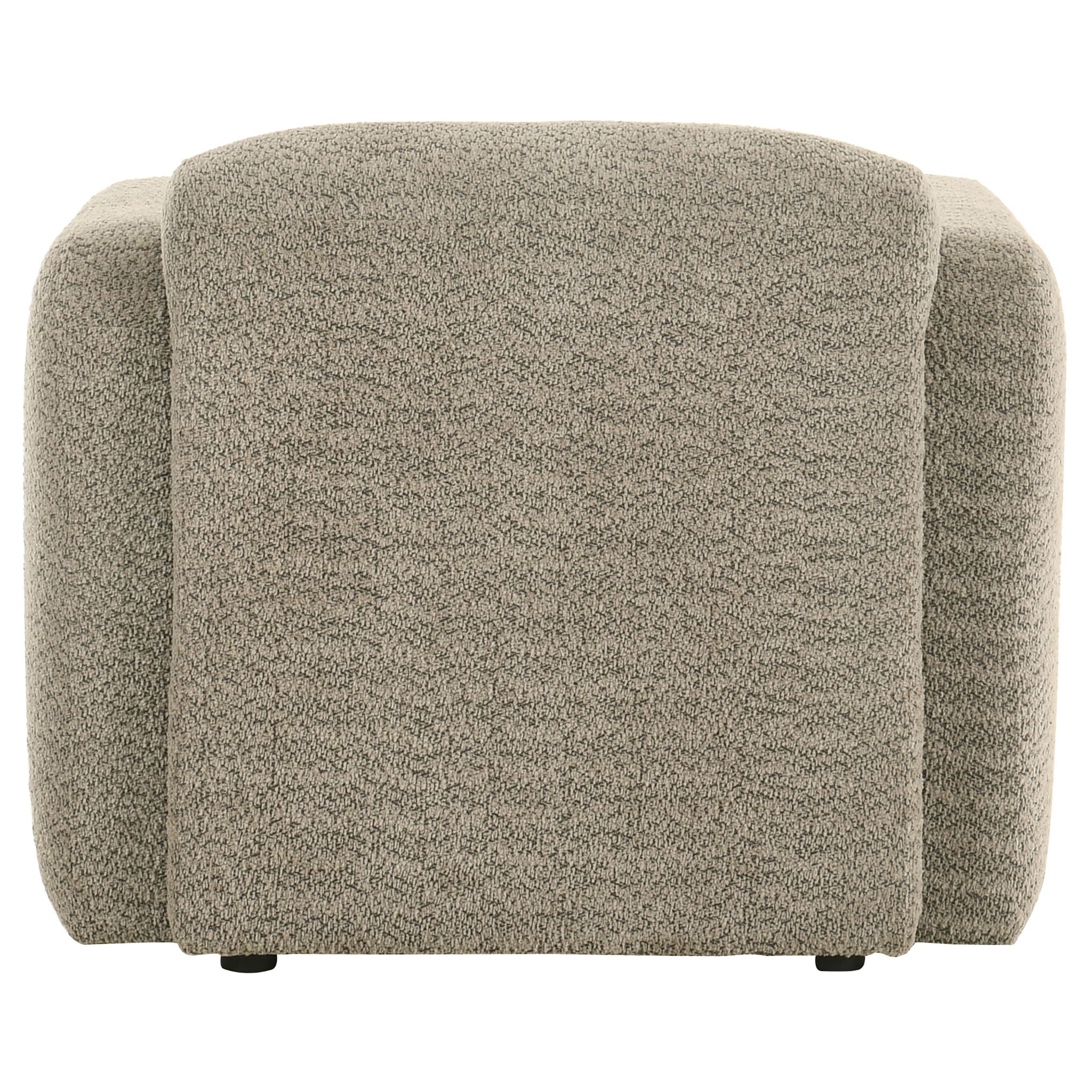 Dorset Fabric Upholstered Round Track Arm Accent Chair Brown