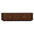 70" TV Stand With Ample Storage, Refined Curved Corners - Dark Brown