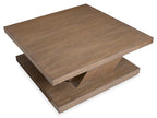 Lansbury - Square Cocktail Table With Casters - Antique Wheat