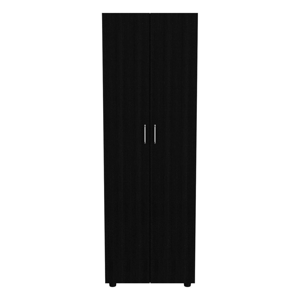 Armoire Organiser, Two Shelves, Rod, Double Door Cabinet Armoire