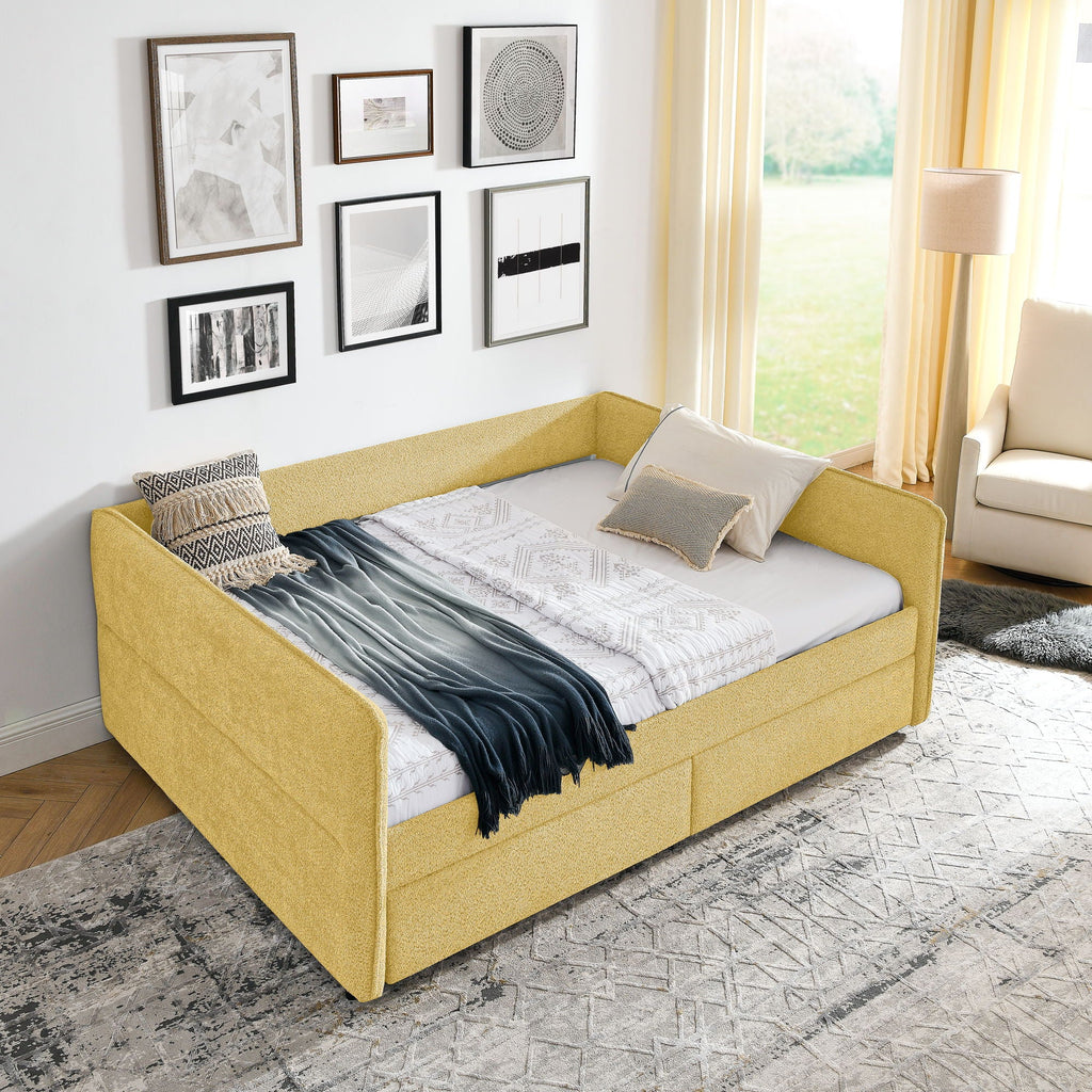 Upholstered Daybed & 2 Drawers