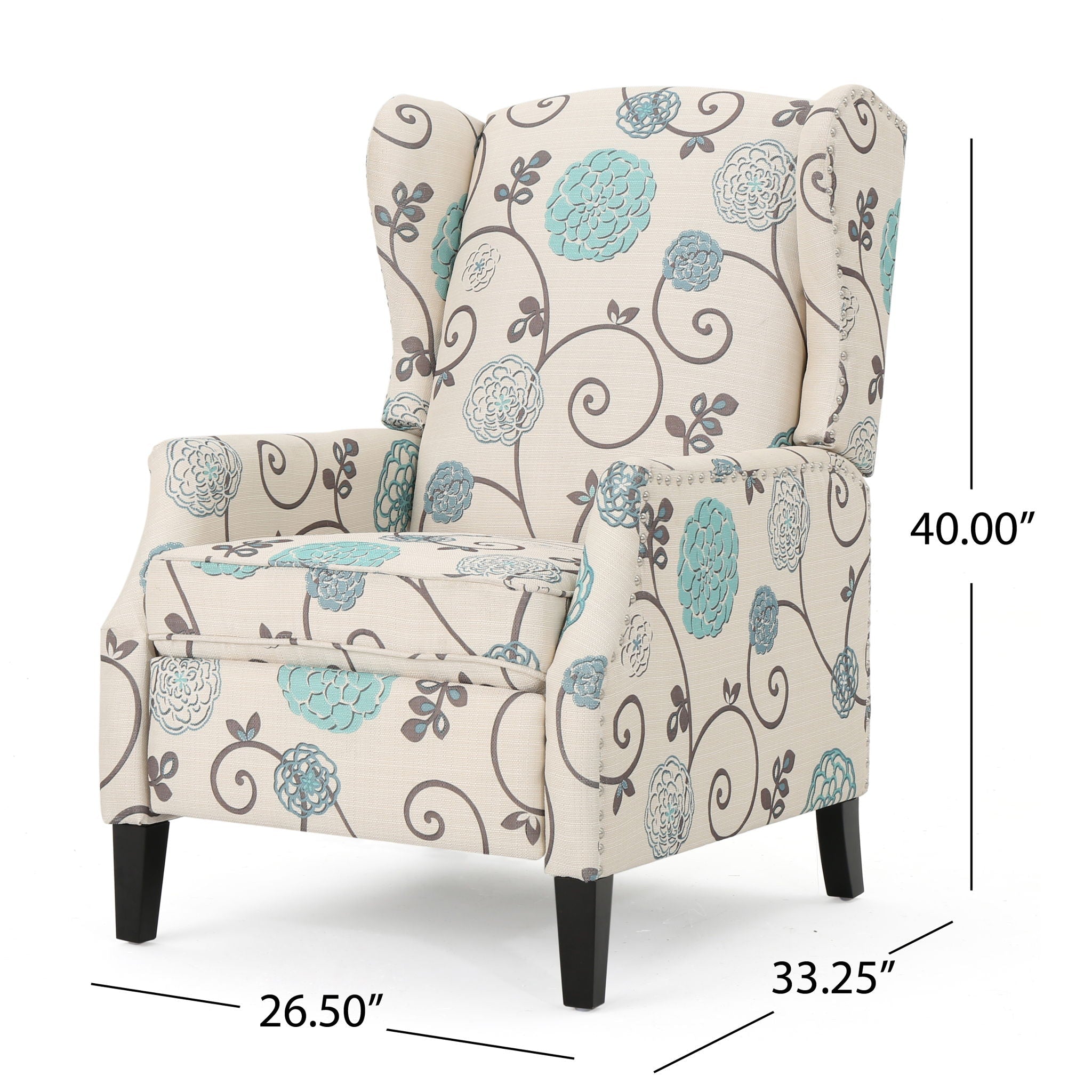 Westeros Wing Back Fabric Upholstered Recliner