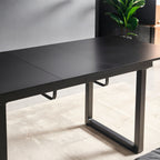 Square Extendable Dining Table With Metal Leg, Modern Space Saving Kitchen Table For Living Room