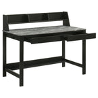 Besler 47-inch SmartTop Writing Desk with Shelf Grey Stone and Black